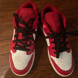 Jordan 1 lows..Black White Red size 7